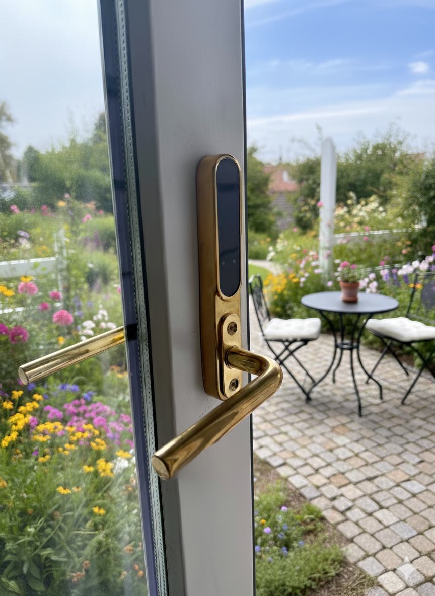 Smart Lock - Matte - Straight - Brass 